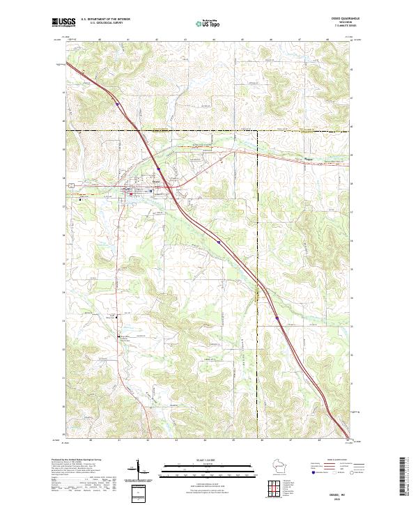 US Topo 7.5-minute map for Osseo WI