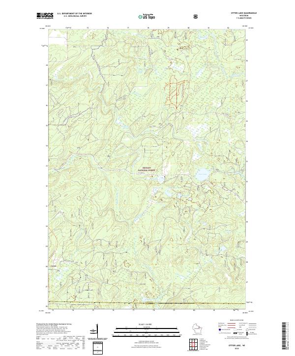 US Topo 7.5-minute map for Otter Lake WI