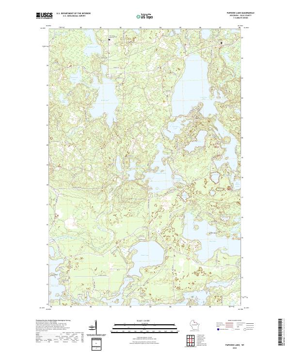 US Topo 7.5-minute map for Papoose Lake WI