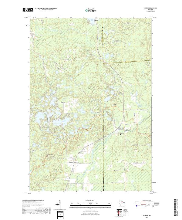 US Topo 7.5-minute map for Parrish WI