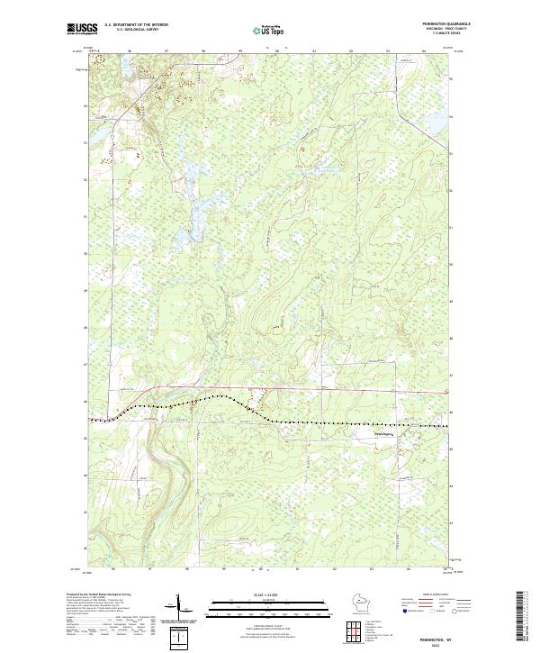 US Topo 7.5-minute map for Pennington WI