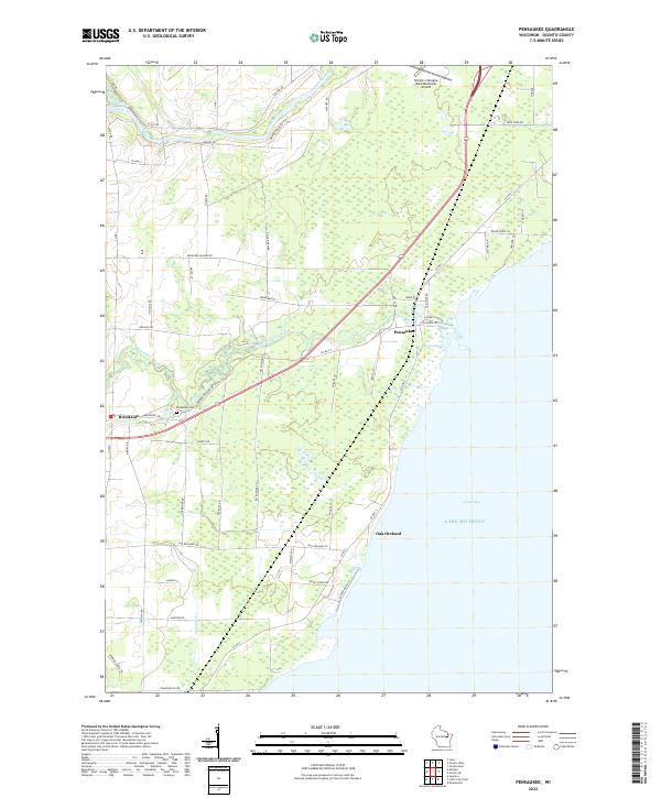 US Topo 7.5-minute map for Pensaukee WI