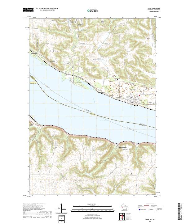 US Topo 7.5-minute map for Pepin WIMN