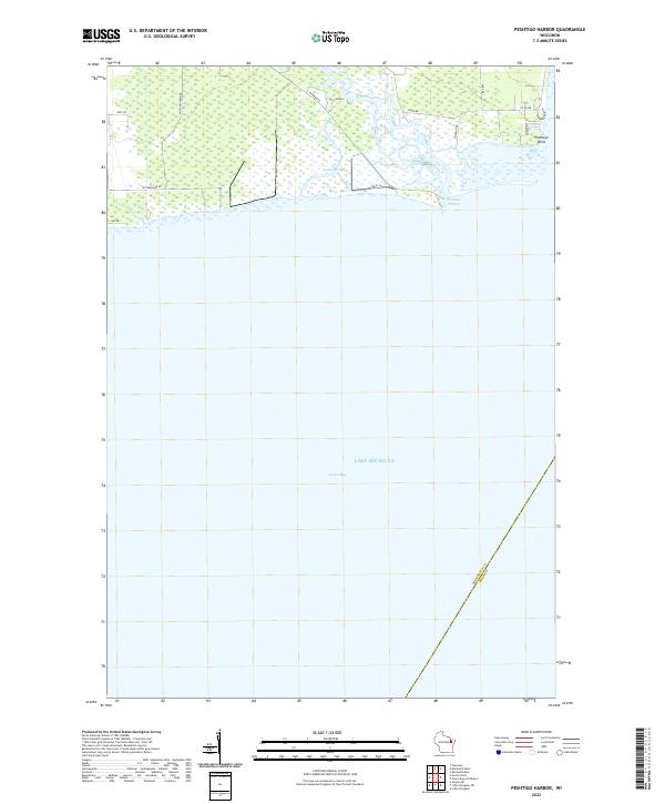 US Topo 7.5-minute map for Peshtigo Harbor WI