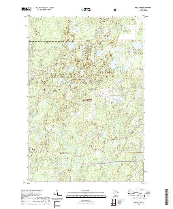 US Topo 7.5-minute map for Pike Lake NW WI