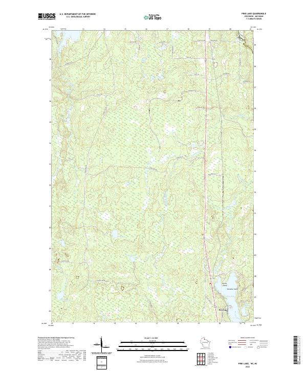 US Topo 7.5-minute map for Pine Lake WIMI