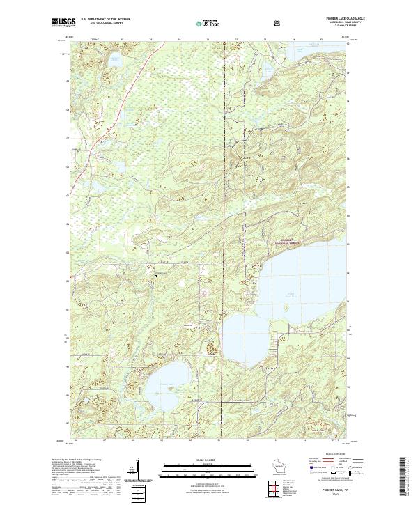 US Topo 7.5-minute map for Pioneer Lake WI