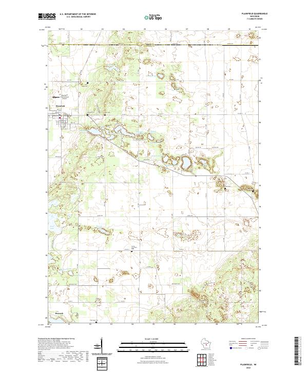 US Topo 7.5-minute map for Plainfield WI