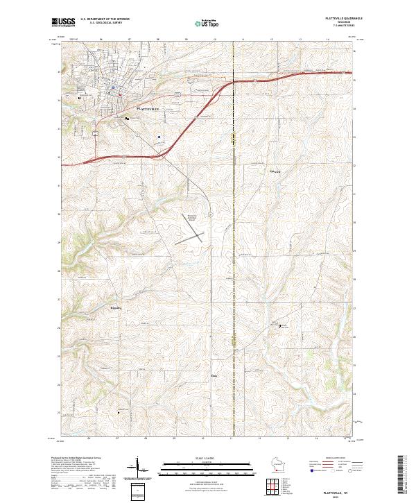 US Topo 7.5-minute map for Platteville WI