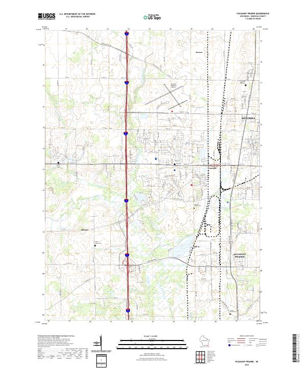 US Topo 7.5-minute map for Pleasant Prairie WI