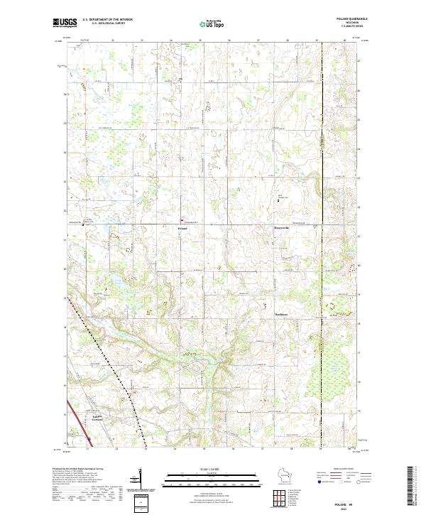 US Topo 7.5-minute map for Poland WI