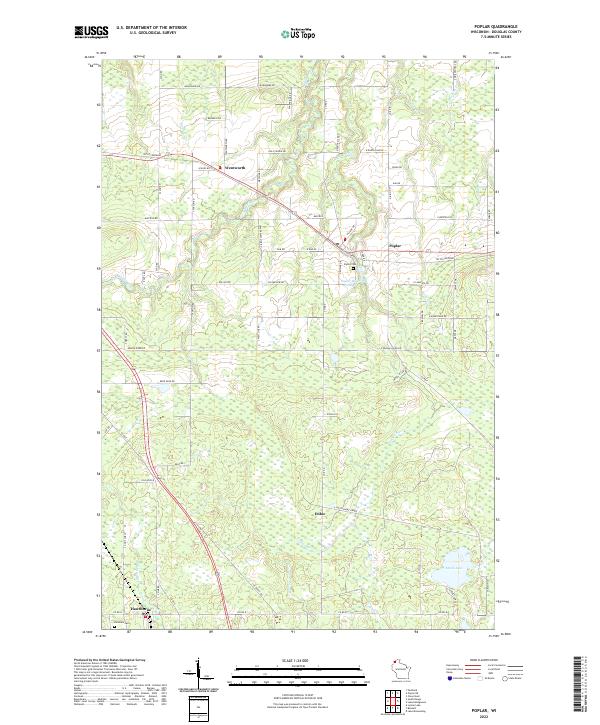 US Topo 7.5-minute map for Poplar WI