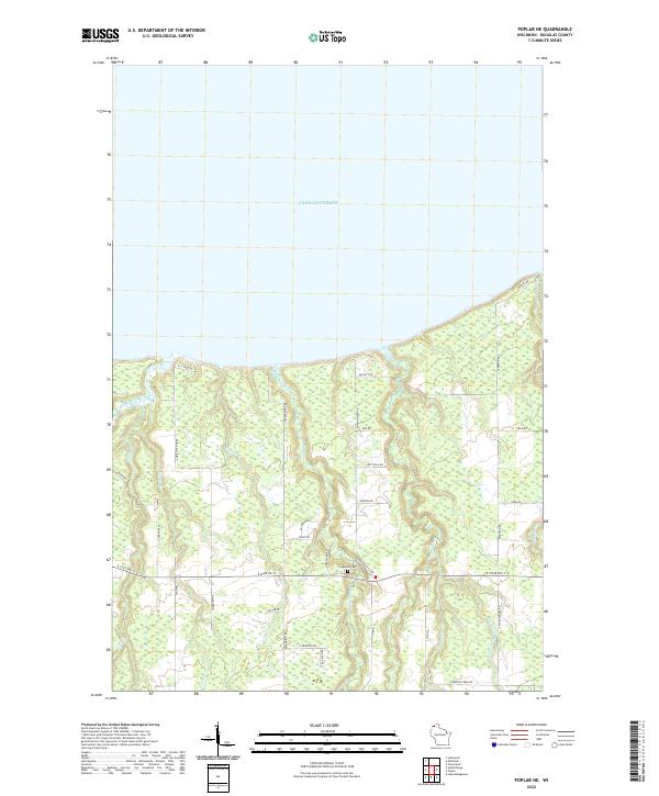 US Topo 7.5-minute map for Poplar NE WI