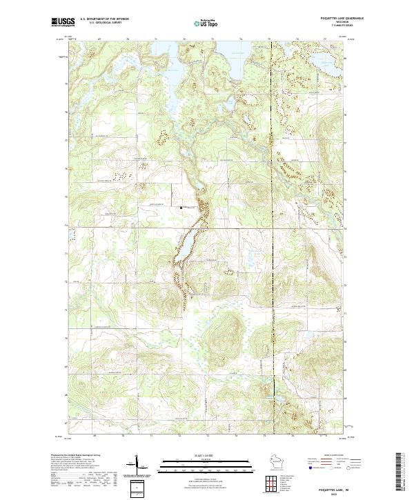 US Topo 7.5-minute map for Poquettes Lake WI