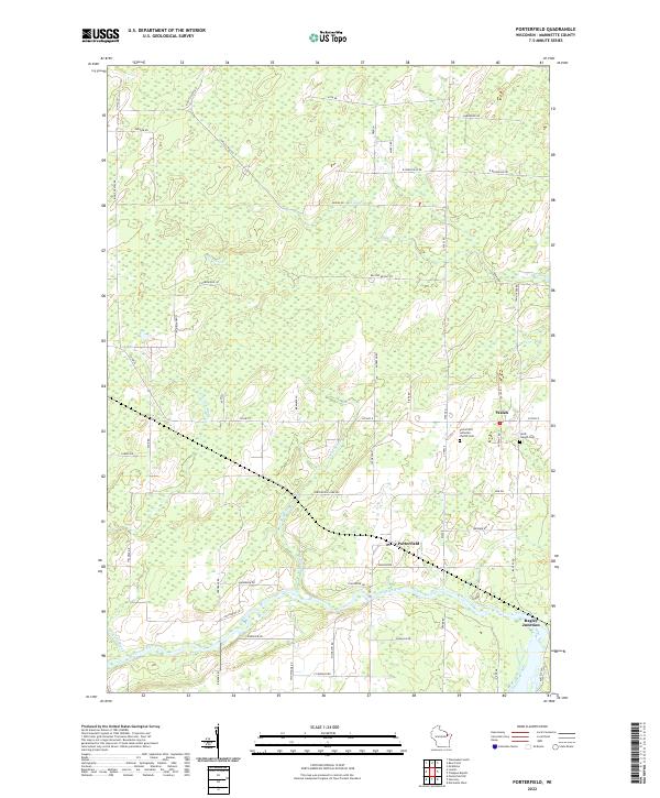 US Topo 7.5-minute map for Porterfield WI