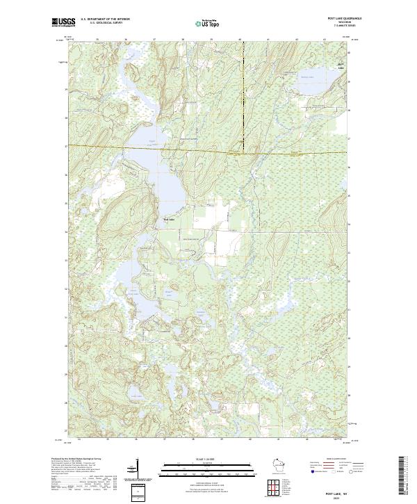 US Topo 7.5-minute map for Post Lake WI