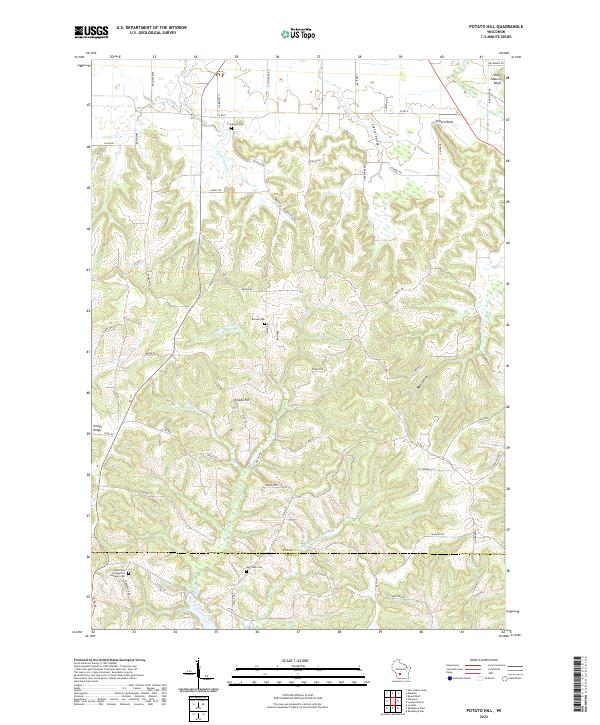 US Topo 7.5-minute map for Potato Hill WI