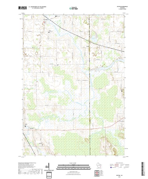 US Topo 7.5-minute map for Potter WI