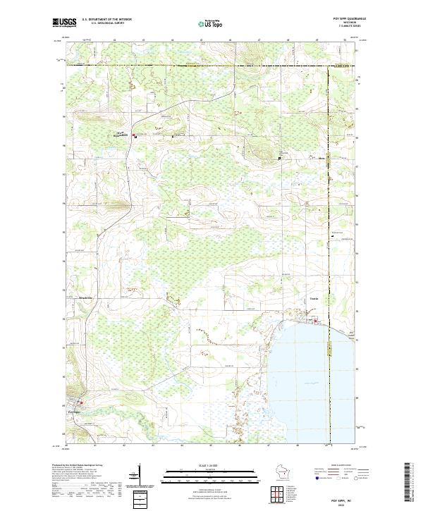 US Topo 7.5-minute map for Poy Sippi WI