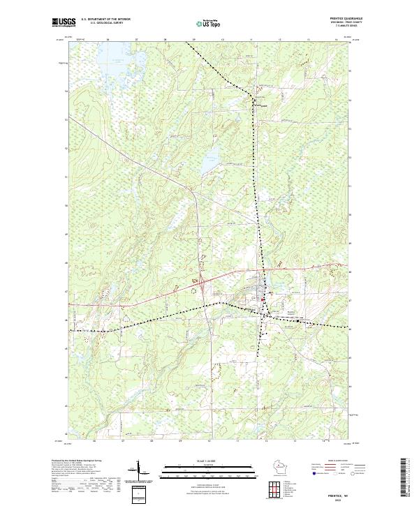 US Topo 7.5-minute map for Prentice WI