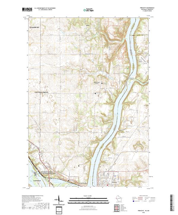 US Topo 7.5-minute map for Prescott WIMN