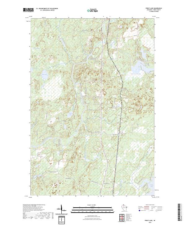 US Topo 7.5-minute map for Priest Lake WI