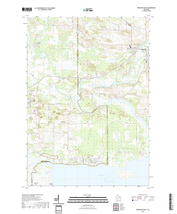 US Topo 7.5-minute map for Princeton West WI