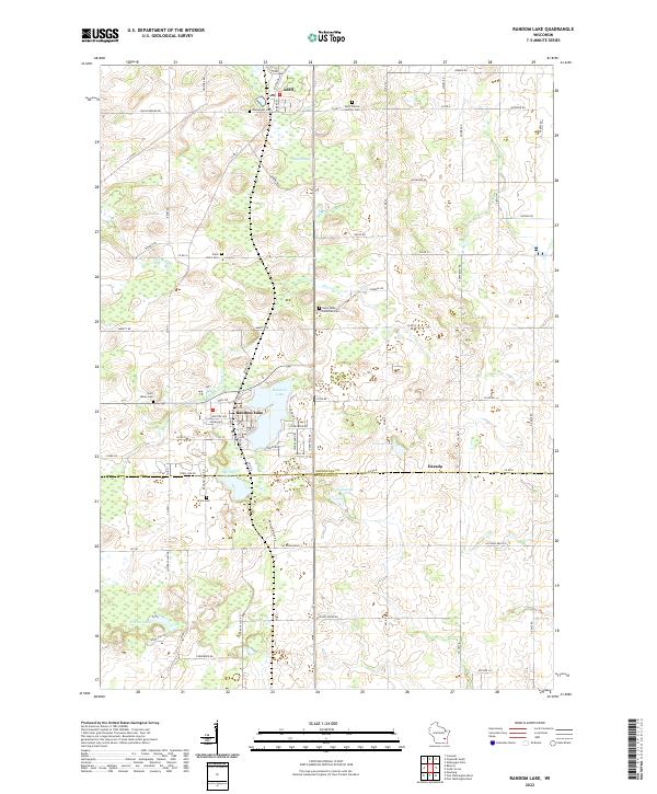 US Topo 7.5-minute map for Random Lake WI