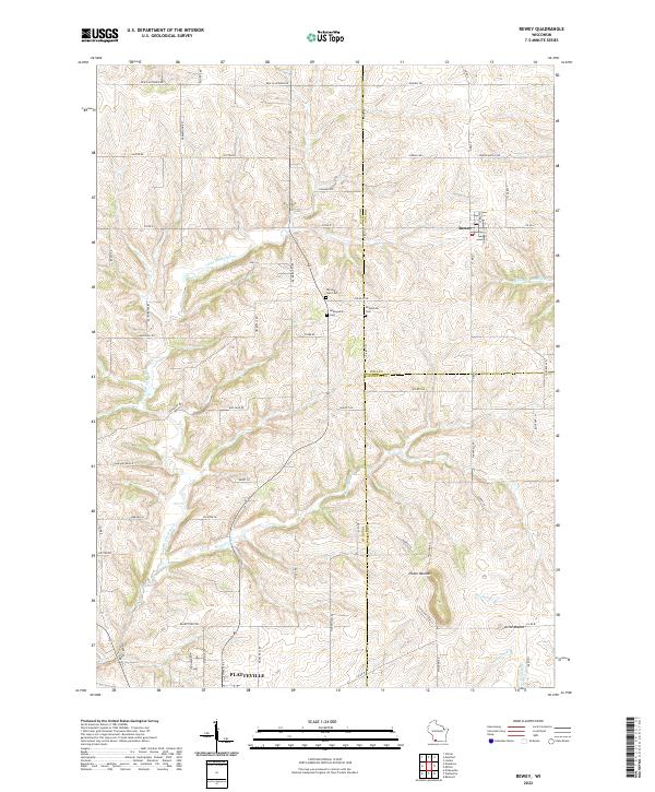 US Topo 7.5-minute map for Rewey WI