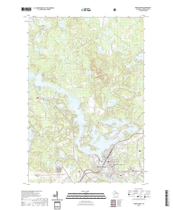 US Topo 7.5-minute map for Rhinelander WI