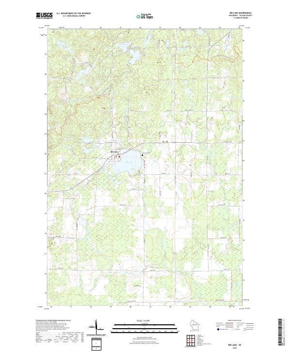 US Topo 7.5-minute map for Rib Lake WI