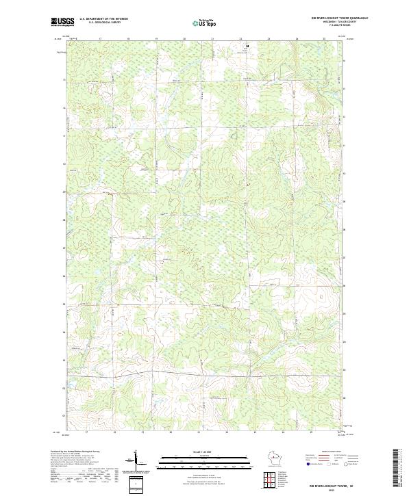 US Topo 7.5-minute map for Rib River Lookout Tower WI