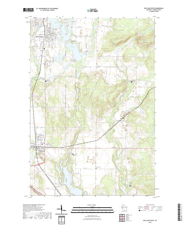 US Topo 7.5-minute map for Rice Lake South WI