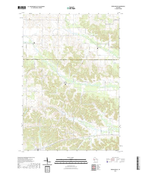 US Topo 7.5-minute map for Ridgeland NE WI