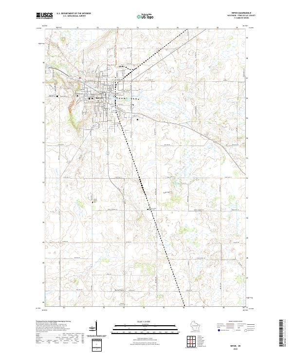 US Topo 7.5-minute map for Ripon WI