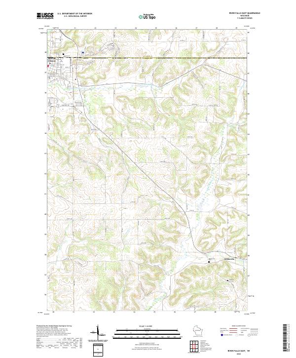 US Topo 7.5-minute map for River Falls East WI