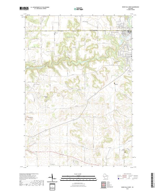 US Topo 7.5-minute map for River Falls West WI