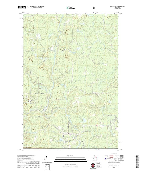 US Topo 7.5-minute map for Roaring Rapids WI