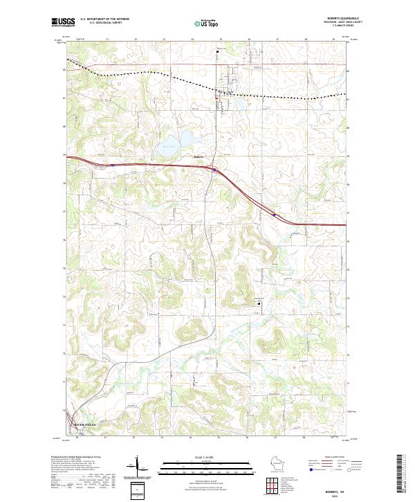 US Topo 7.5-minute map for Roberts WI