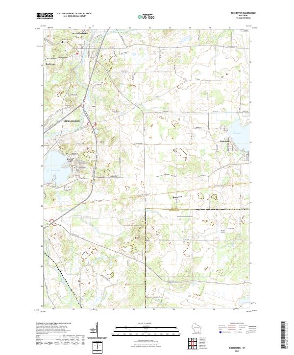 US Topo 7.5-minute map for Rochester WI