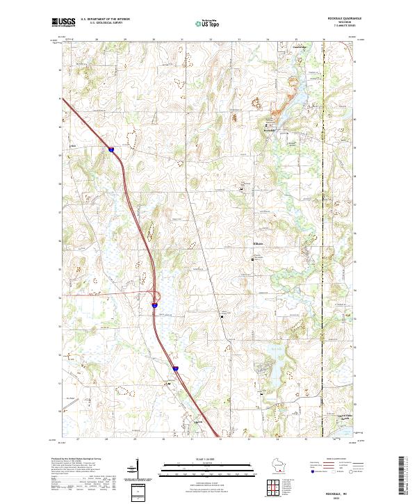 US Topo 7.5-minute map for Rockdale WI