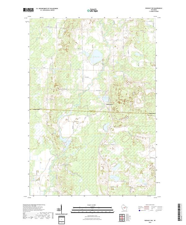 US Topo 7.5-minute map for Rosholt NW WI