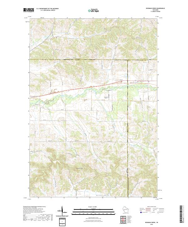 US Topo 7.5-minute map for Rossman Creek WI