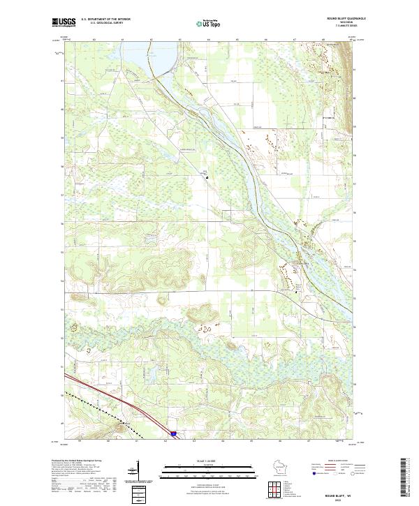 US Topo 7.5-minute map for Round Bluff WI