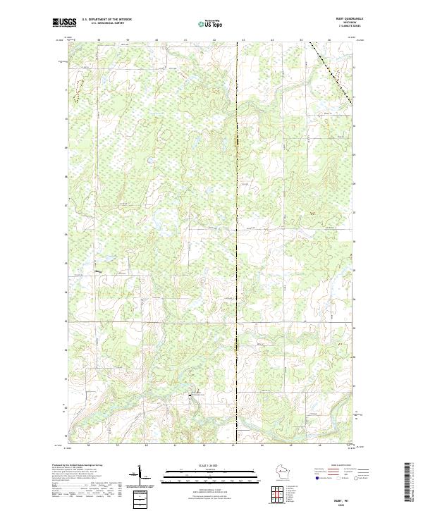 US Topo 7.5-minute map for Ruby WI