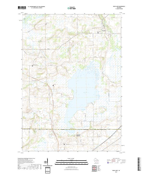 US Topo 7.5-minute map for Rush Lake WI