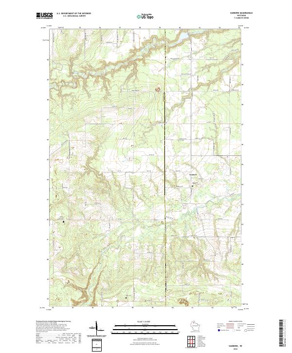 US Topo 7.5-minute map for Sanborn WI