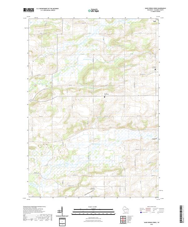 US Topo 7.5-minute map for Sand Spring Creek WI