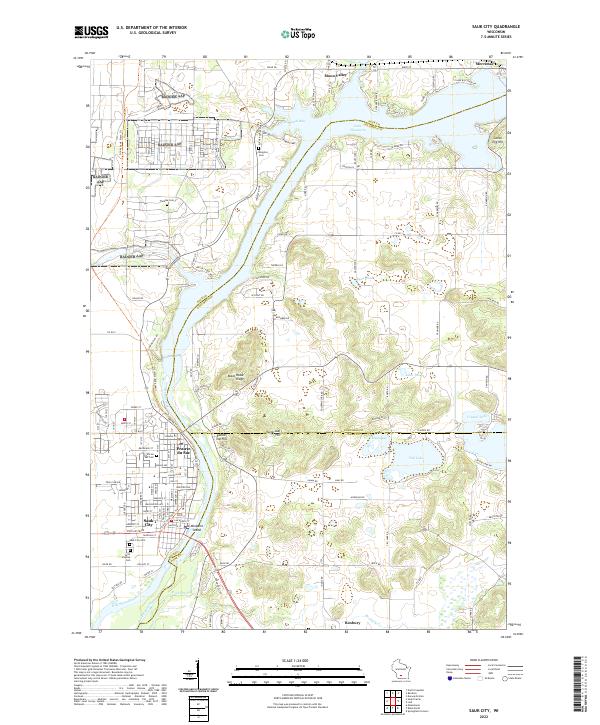 US Topo 7.5-minute map for Sauk City WI