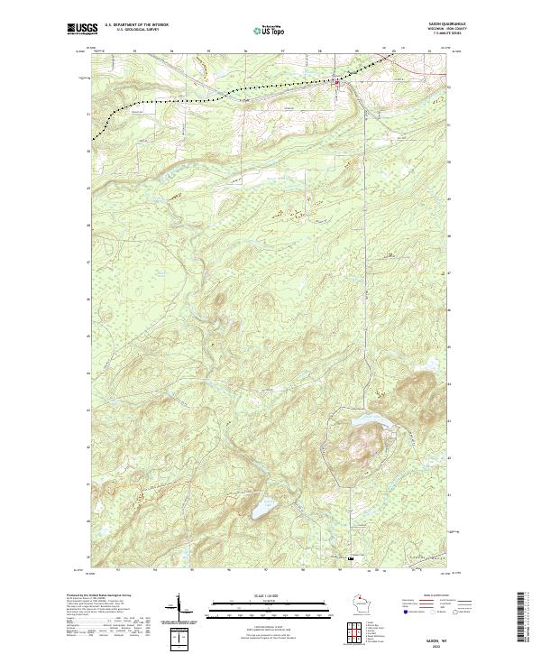 US Topo 7.5-minute map for Saxon WI